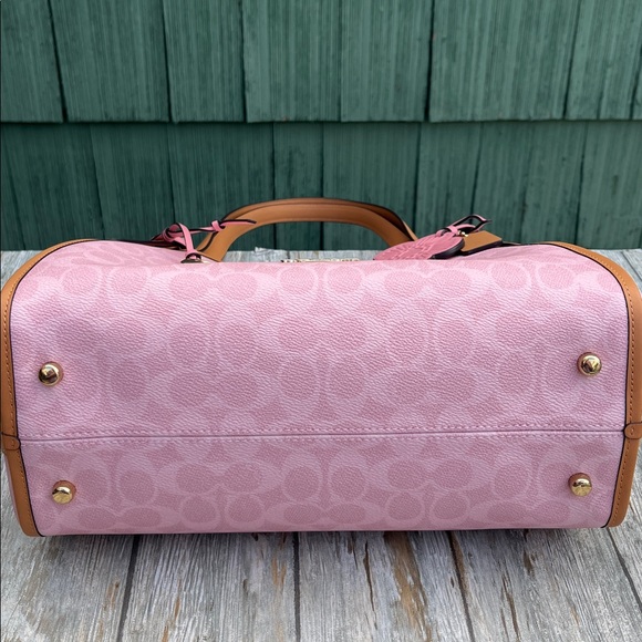 Coach Erin Shoulder Bag In Signature Canvas With Charms Purse Powder Pink - Picture 8 of 13